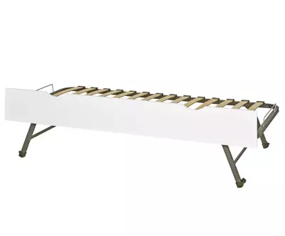 Sommier gigogne blanc avec façade en bois massif