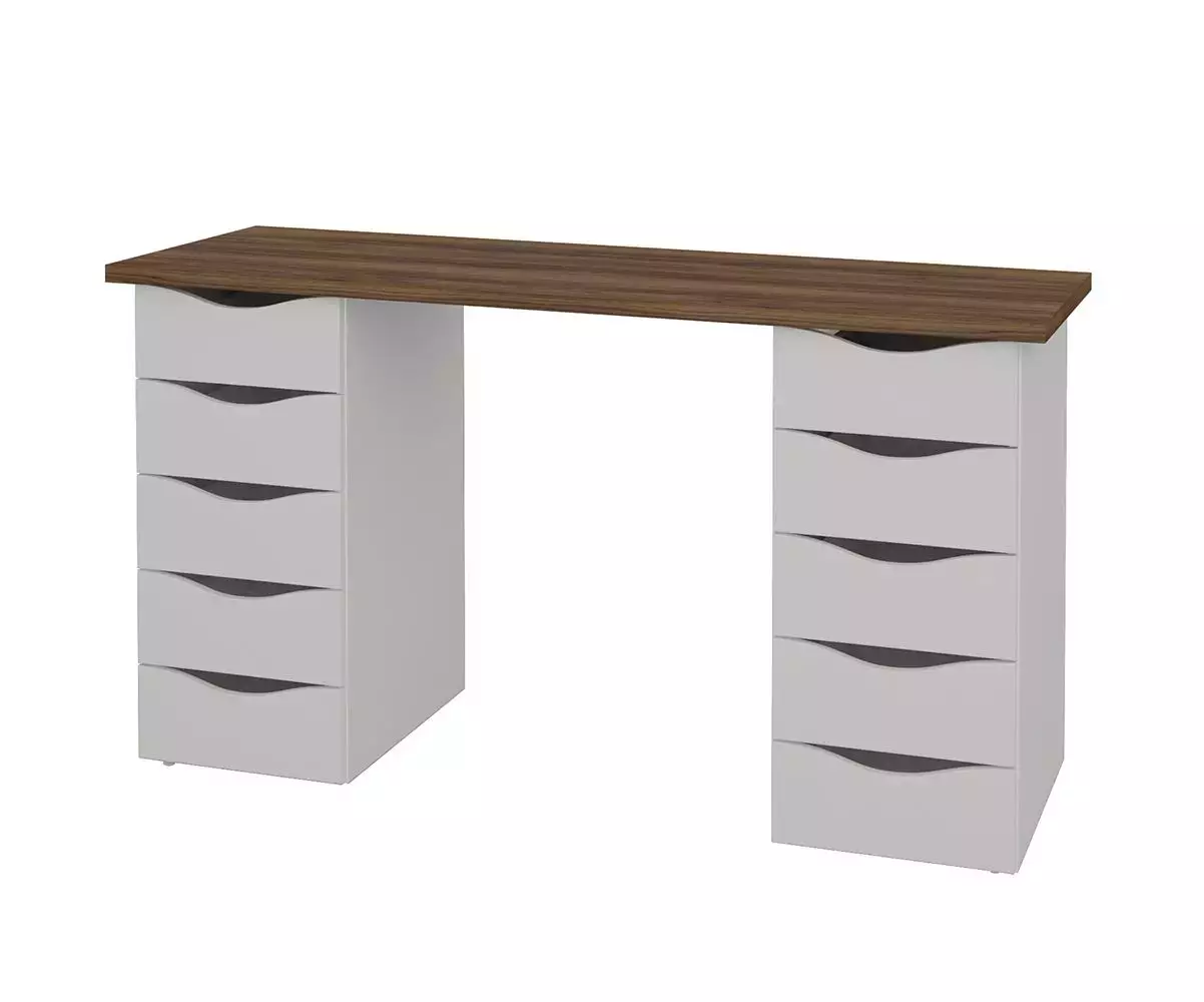 Bureau blanc et bois