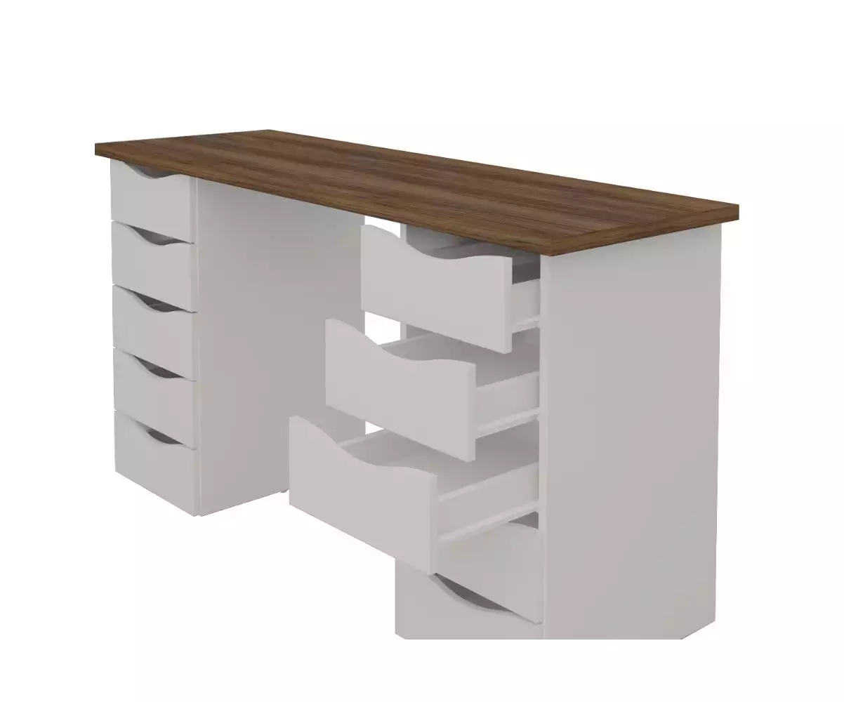 Bureau avec de nombreux tiroirs de rangements