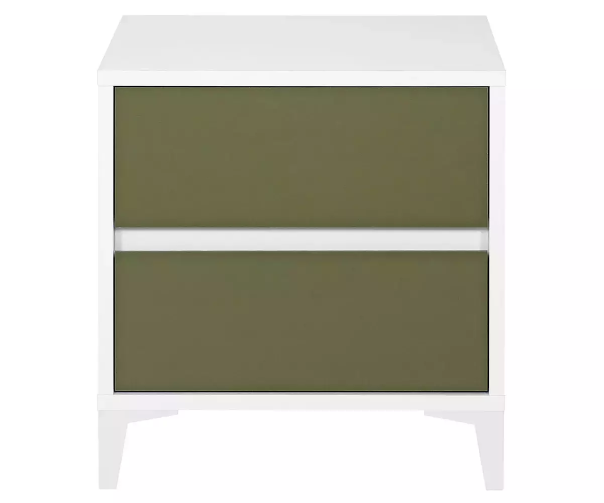 Chevet blanc et vert Deneb en bois