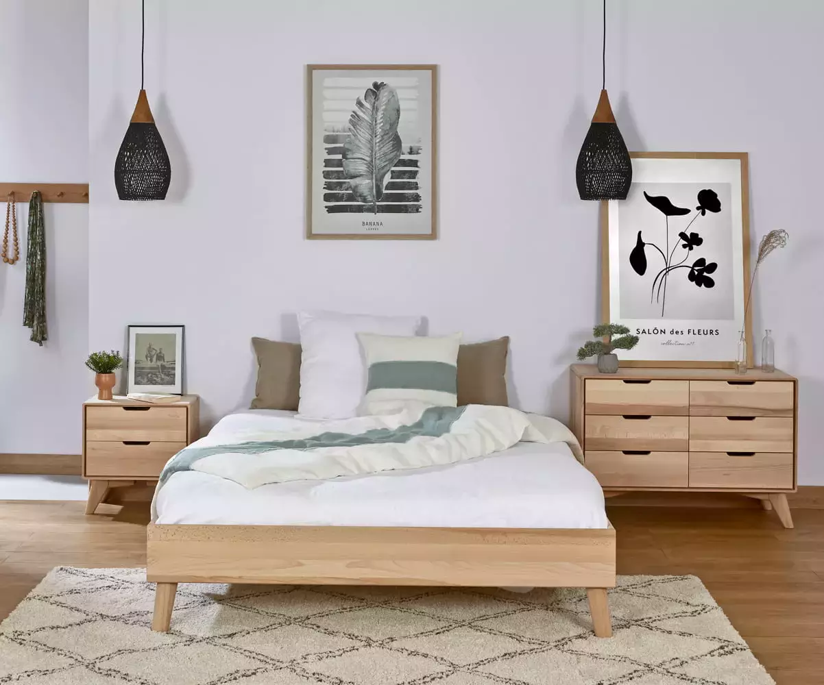 Chambre avec commode 6 tiroirs Caravel