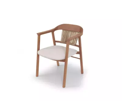 Chaise en bois avec tissus blanc