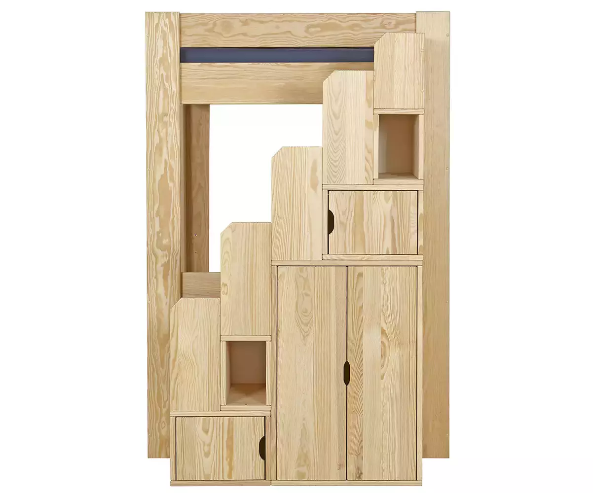 Module escalier bois naturel positionné à droite