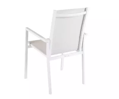 Dos du fauteuil blanc