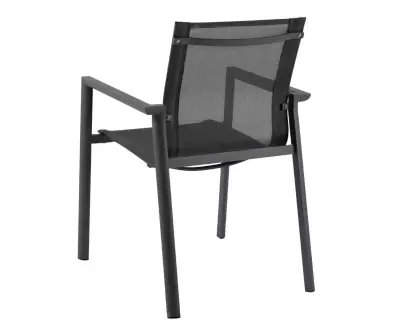 Fauteuils Hossegor en aluminium et textilène, dossier haut