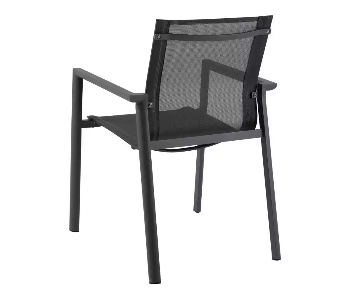 Fauteuils Hossegor en aluminium et textilène, dossier haut