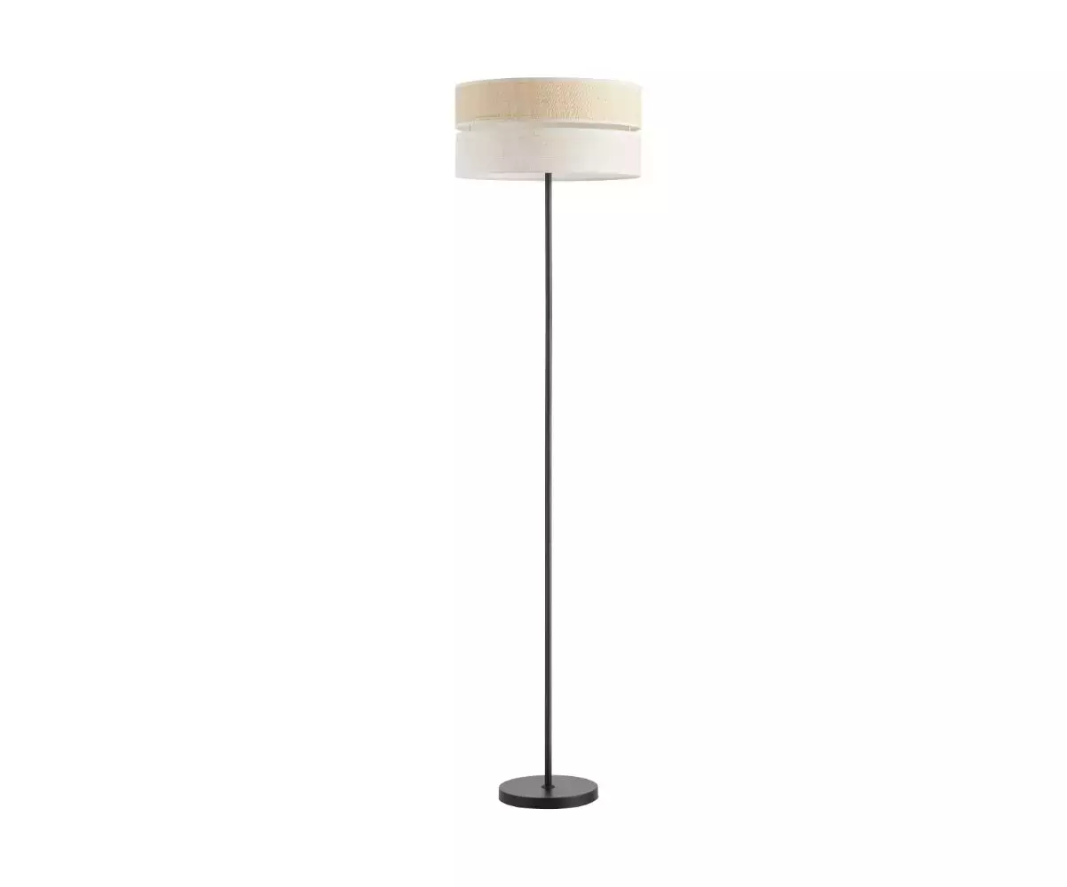 Lampadaire Sisia coloris noir et lin crée une ambiance chaleureuse et cosy