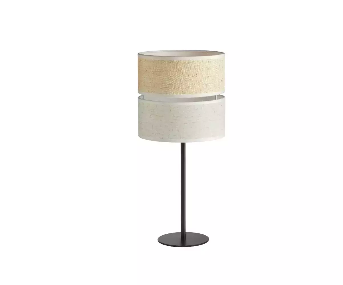Lampe à poser Sisia coloris noir et lin a un look contemporain