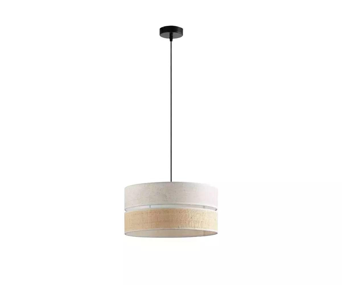 Suspension Sisia coloris noir et lin apporte une ambiance chaleureuse
