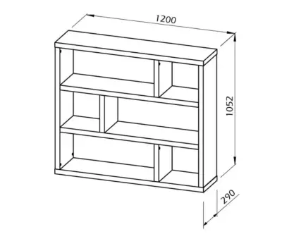 Dimensions de la Bibliothèque Arlen hauteur 105
