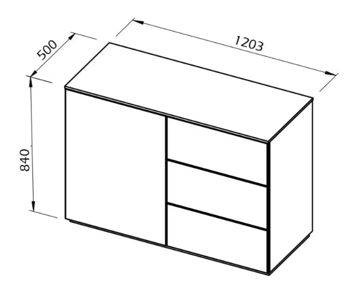 Dimensions du Buffet avec tiroirs Combray