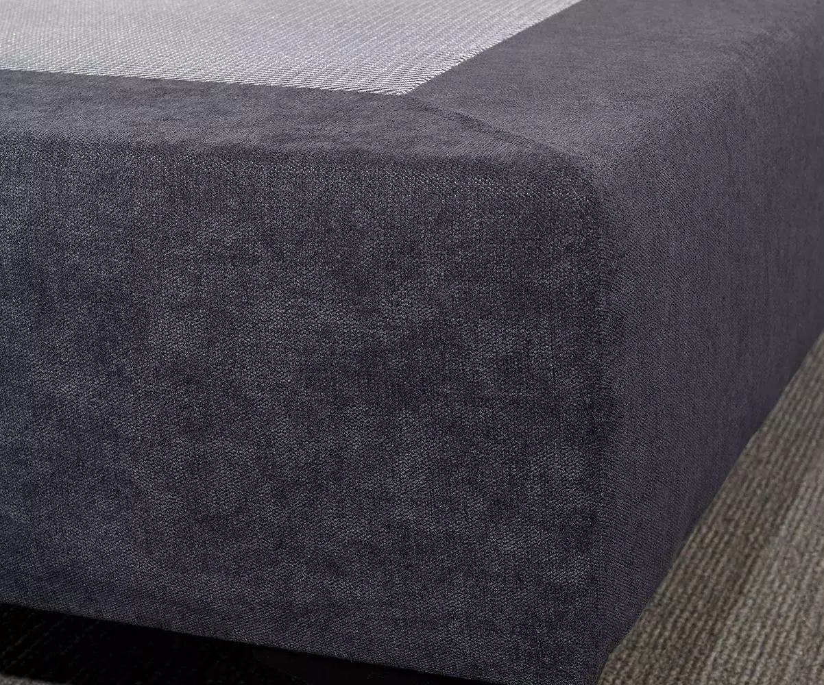 Détail du tissu du sommier Senesi bleu