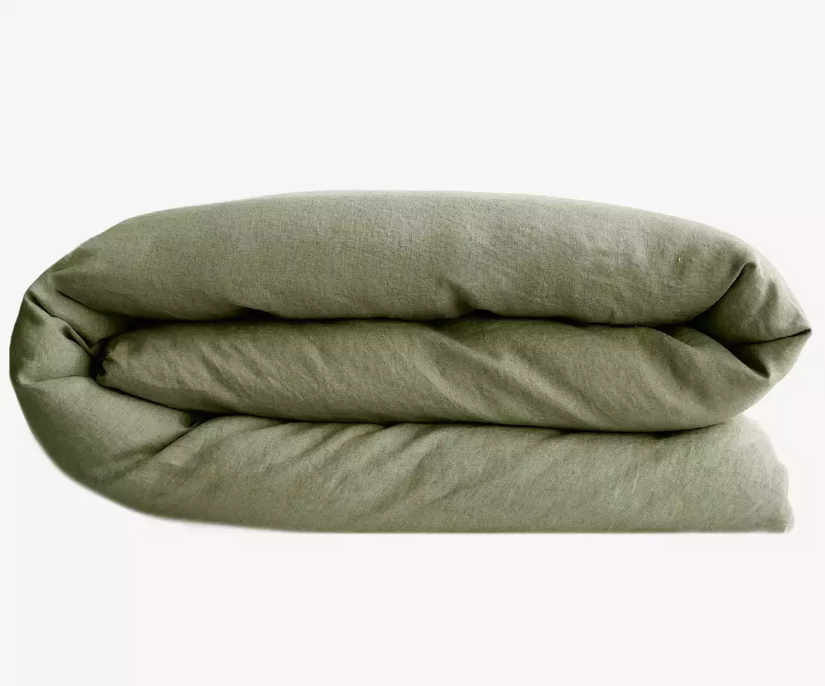 Housse de couette Salang en coton sauge