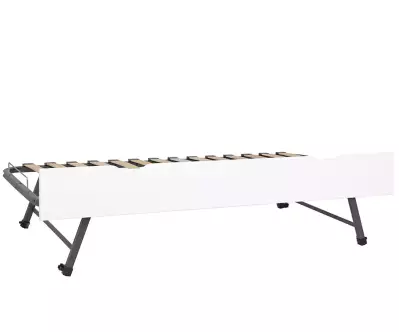 Sommier gigogne avec façade en bois massif blanc