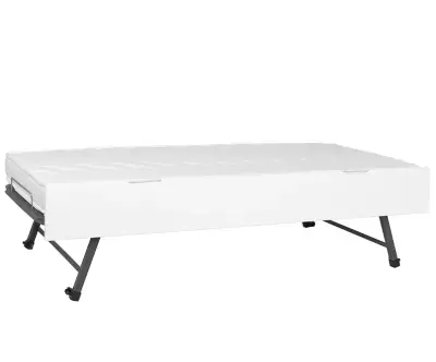 Sommier gigogne blanc (matelas en option)