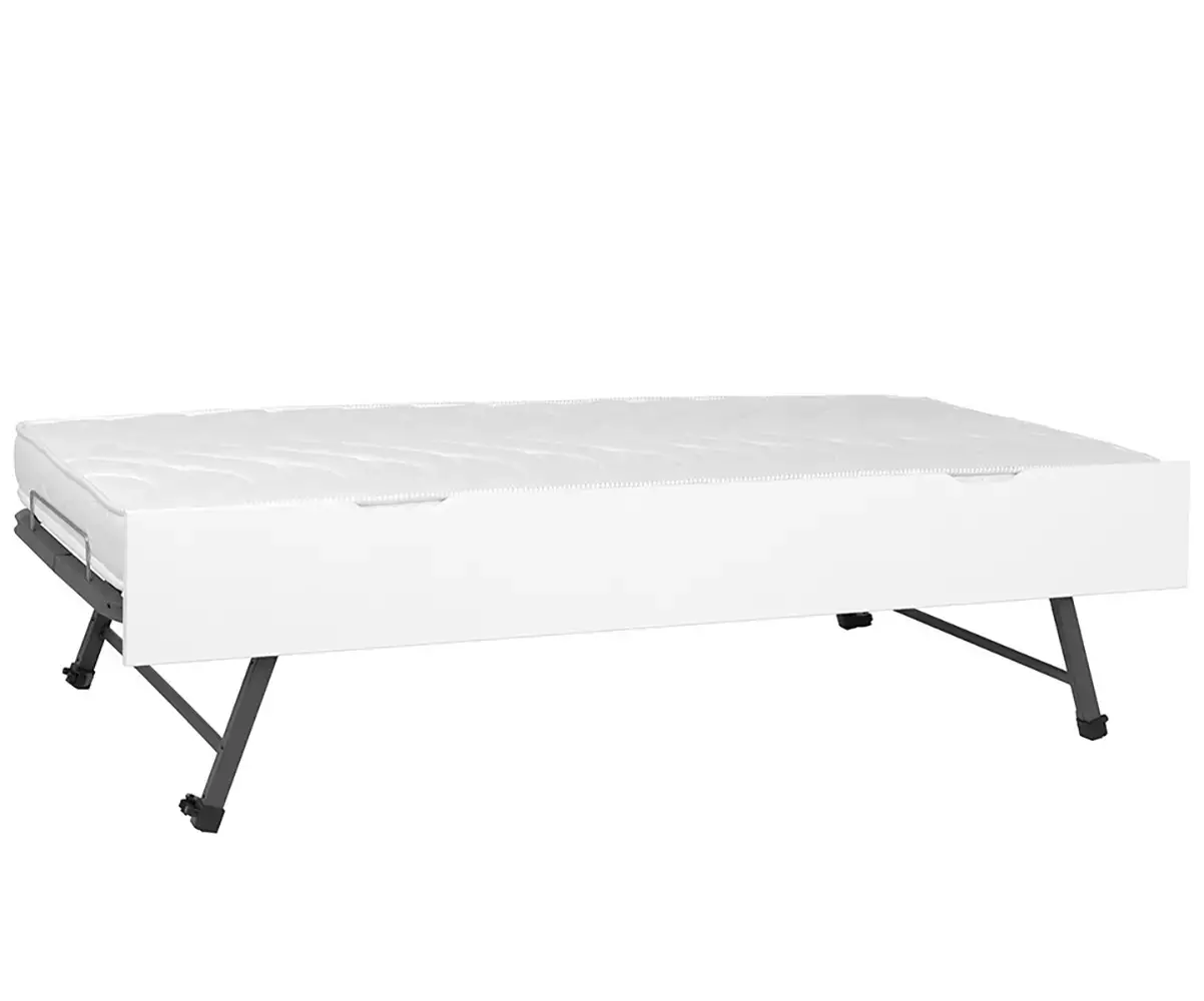 Sommier gigogne blanc (matelas en option)