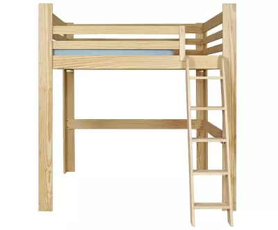 Lit mezzanine Palomar bois version basse avec lot de 3 gardes du corps en option de face