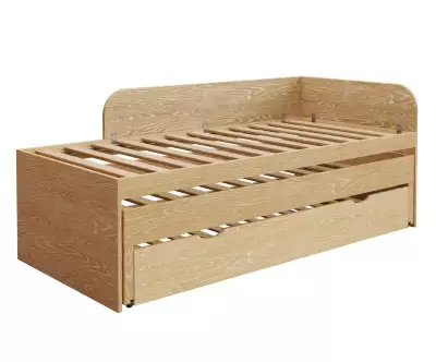 Lit Ludlow avec finition en bois naturel