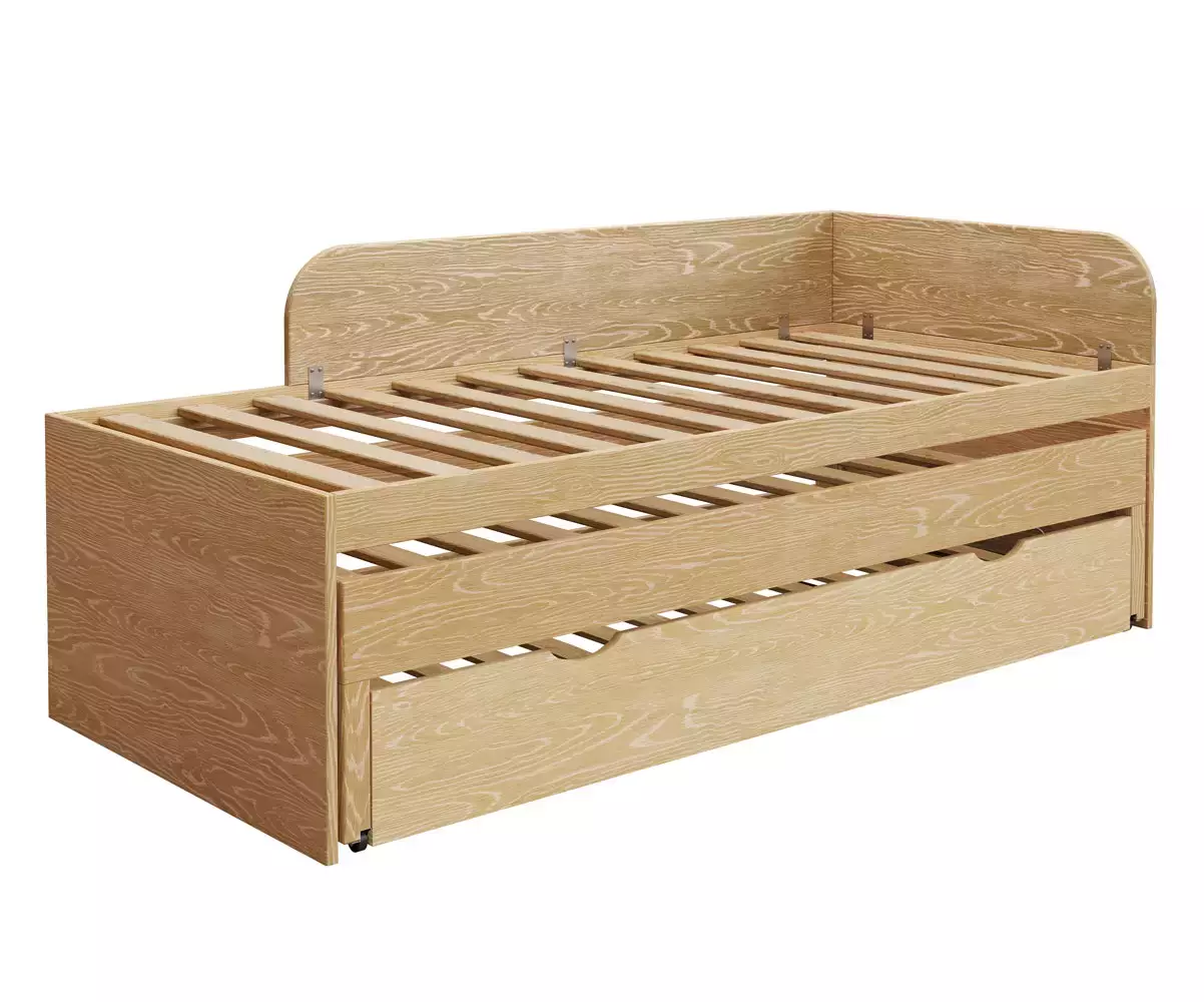 Lit Ludlow avec finition en bois naturel