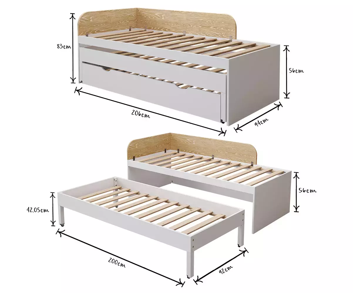 Dimensions Lit banquette gigogne Ludlow