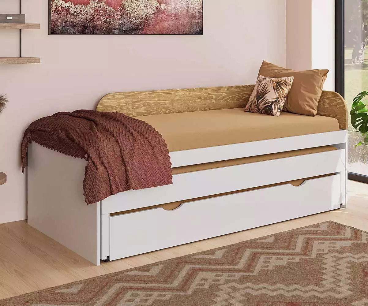 Lit banquette gigogne Ludlow avec tiroir de rangement