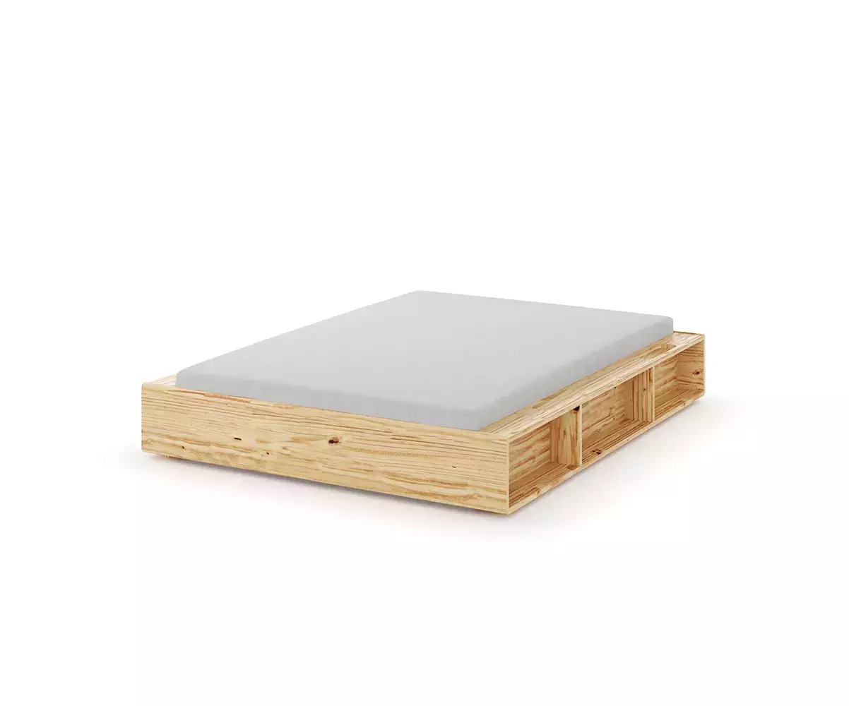 Lit double Keloa en bois massif