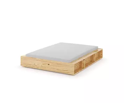 Lit double Keloa en bois massif