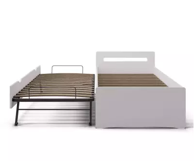 2 couchages blanc même hauteur