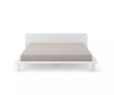 Lit double bas Erié blanc 140 ou 160
