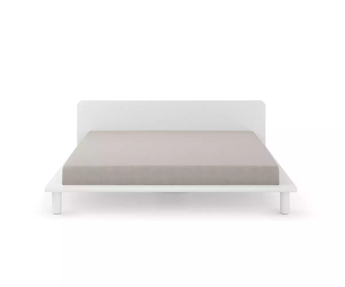 Lit double bas Erié blanc 140 ou 160