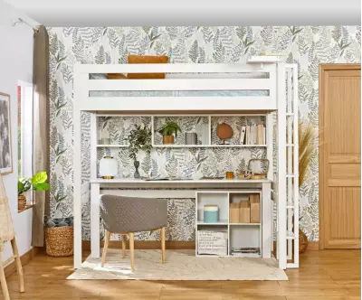 Pack lit mezzanine - Adam avec bureau en option