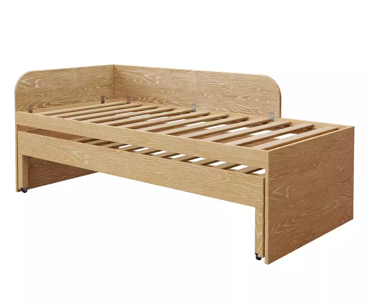Lit gigogne Ludlow en bois naturel