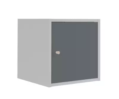 Meuble de rangement 1 case avec porte grise