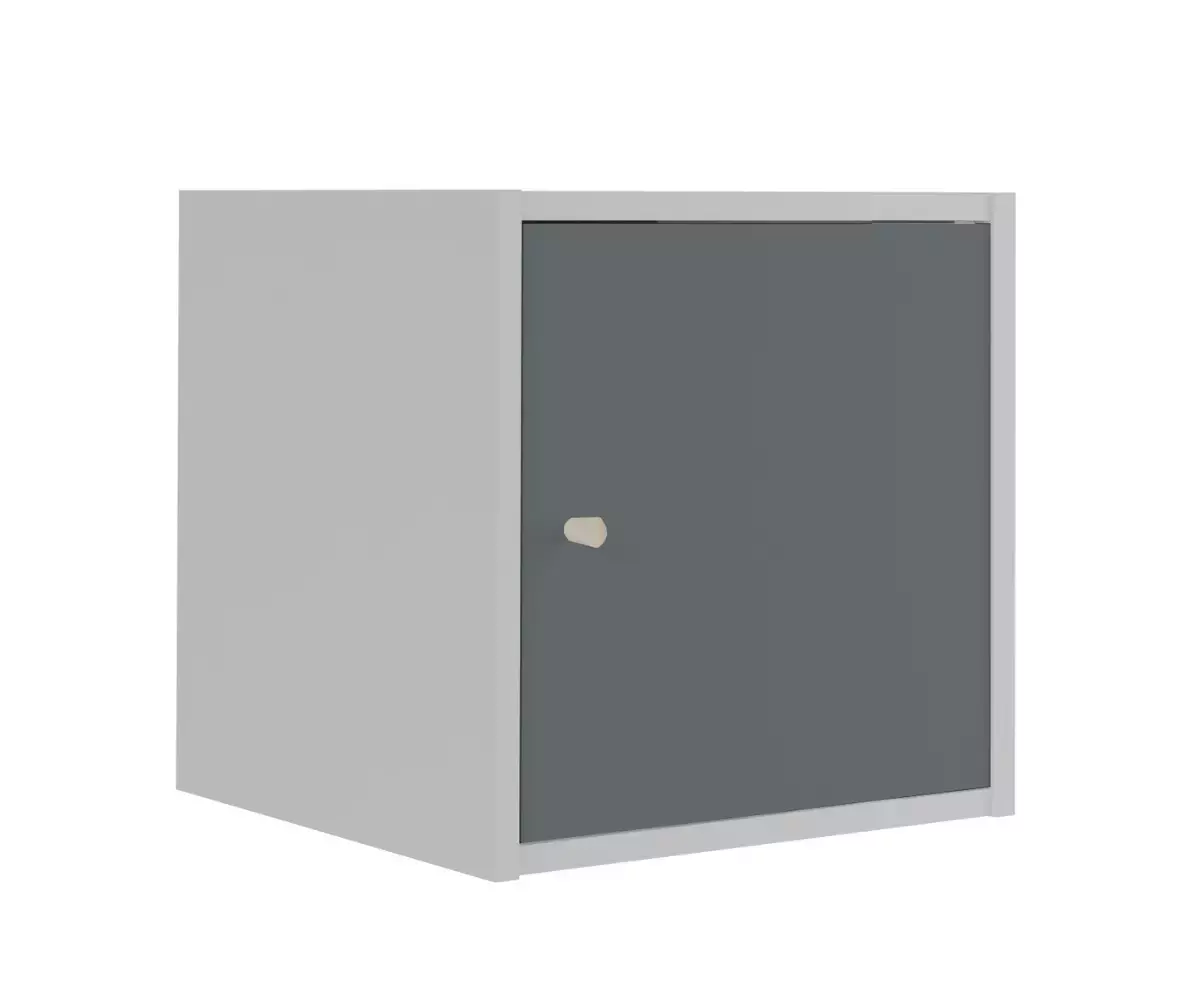 Meuble de rangement 1 case avec porte grise