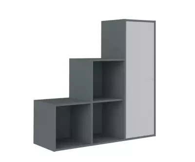 Porte 3 cases blanche meuble escalier Manta