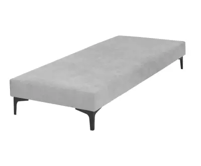 Sommier tapissier Lena gris clair et pieds noirs