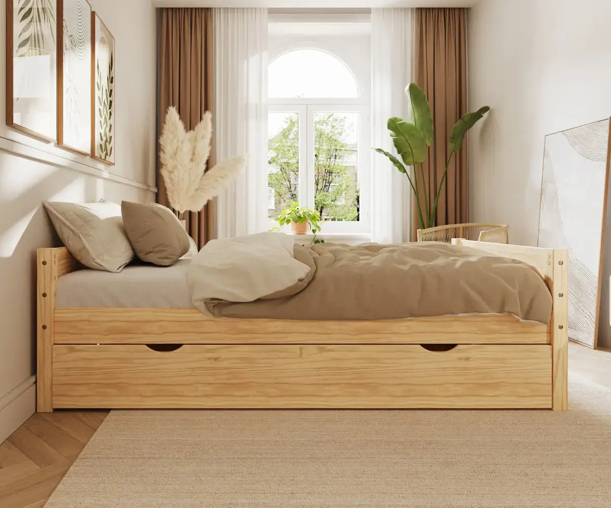 Lit gigogne Alto bois massif coloris naturel