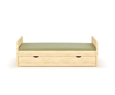 Lit gigogne Alto bois naturel + 2 matelas en mousse inclus
