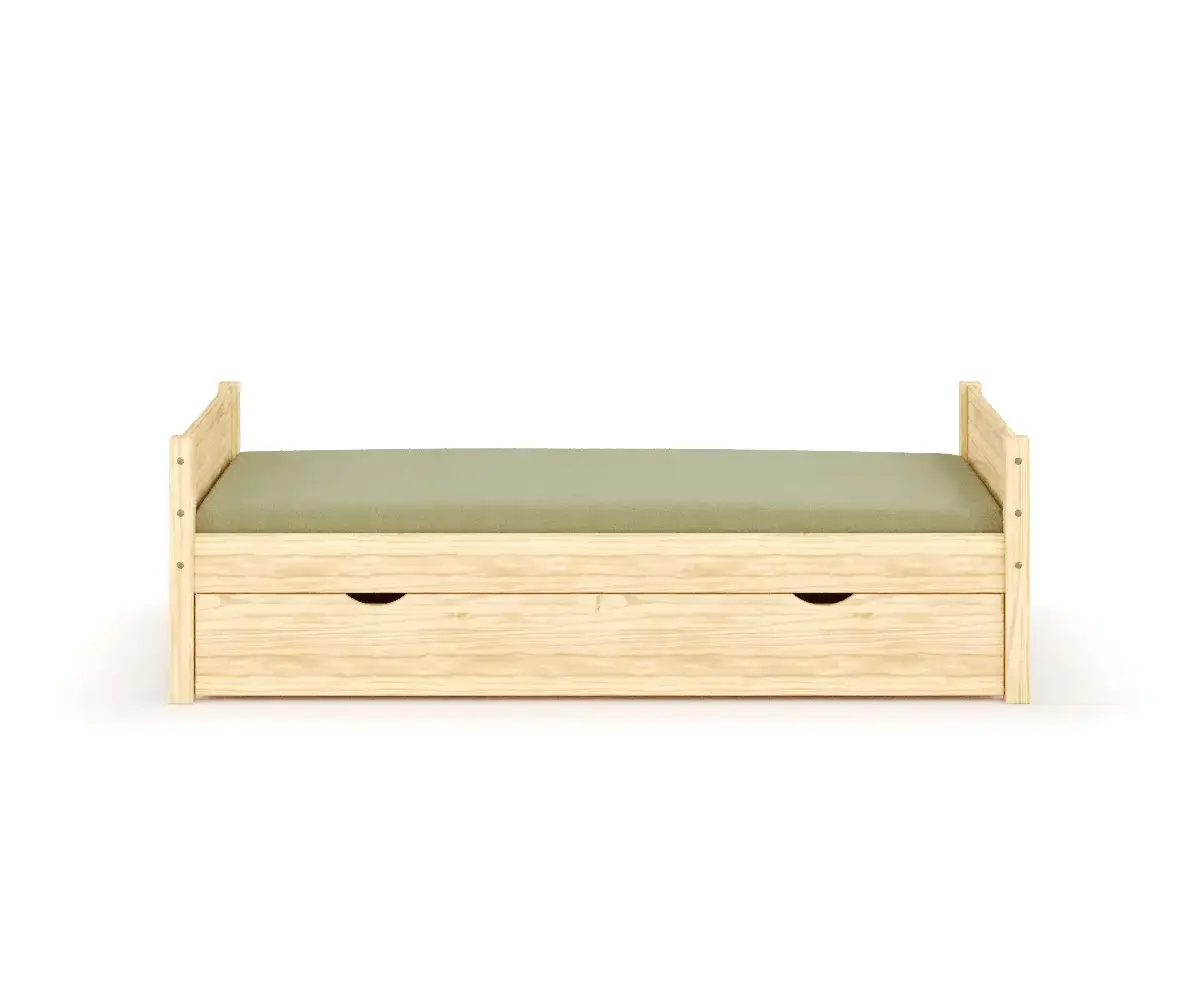 Lit gigogne Alto bois naturel + 2 matelas en mousse inclus