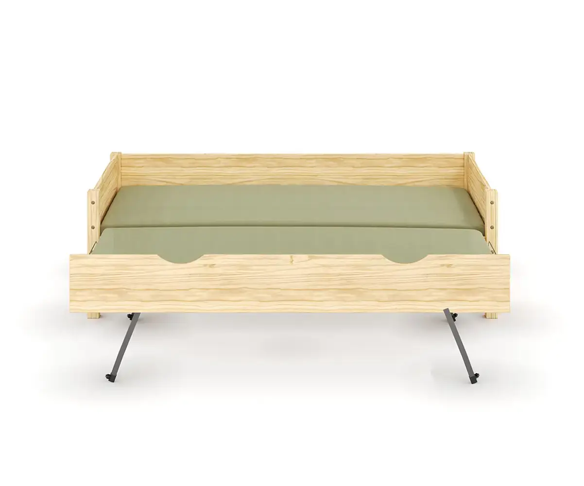 Lit banquette Alto bois avec sommier gigogne déplié (matelas inclus)