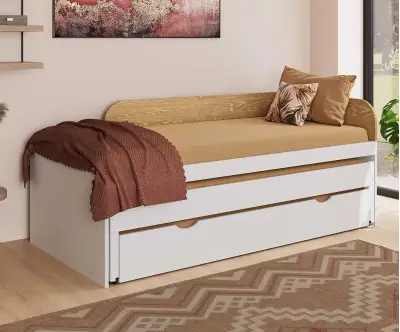 Lit banquette gigogne Ludlow avec matelas