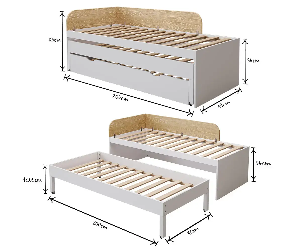 Dimensions Lit banquette gigogne Ludlow