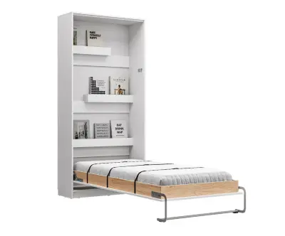 Lit simple Escamotable une place Helios ouvert + matelas inclus