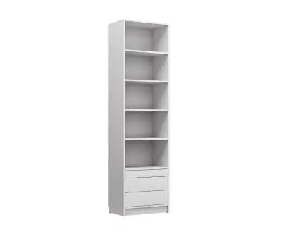 Colonne de rangement blanc avec tablette et tiroirs