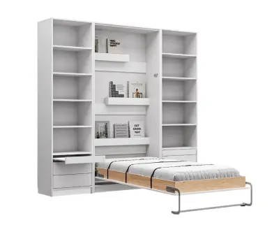 Lit escamotable 1 place Helios avec une colonne de rangement
