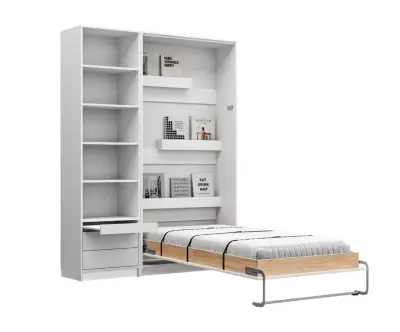 Lit escamotable 1 place Helios avec 2 colonnes de rangement