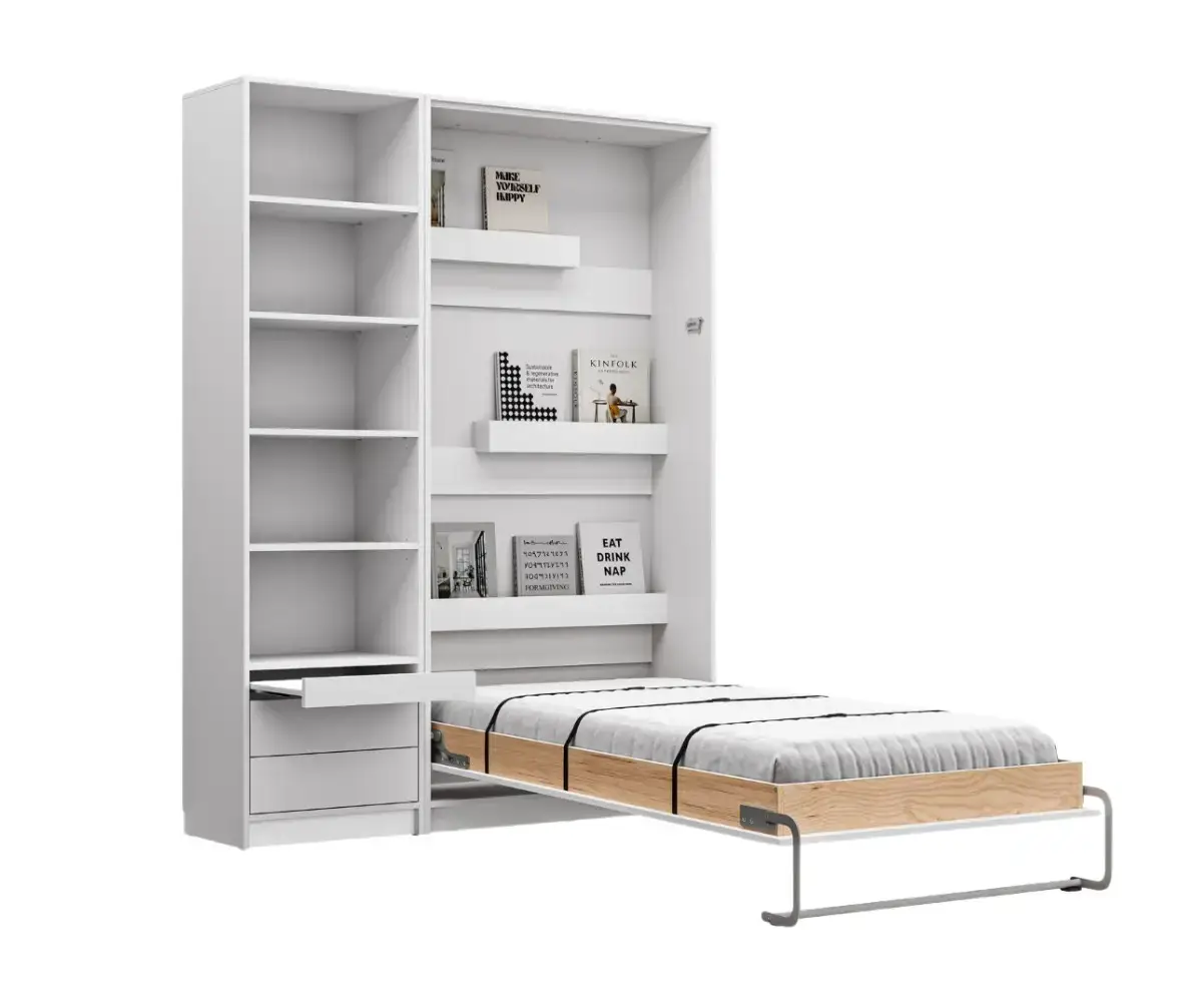 Lit escamotable 1 place Helios avec 2 colonnes de rangement