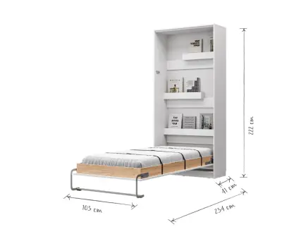 Lit Escamotable Helios avec Matelas Inclus 1 Place
