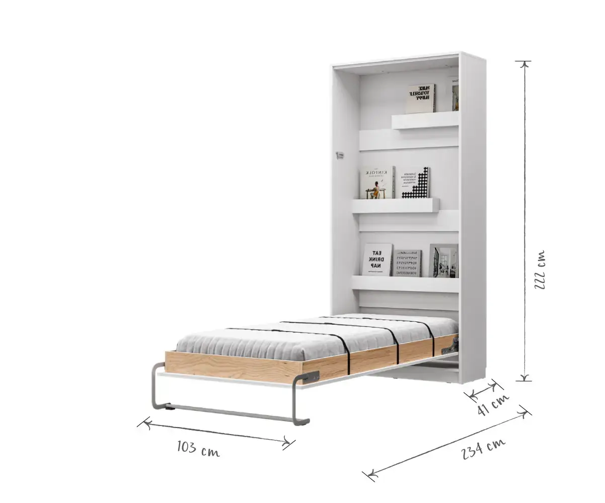 Lit Escamotable Helios avec Matelas Inclus 1 Place