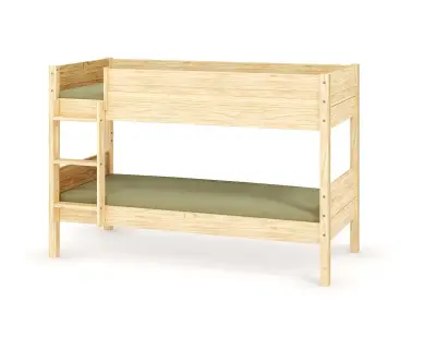 Pack lit superposé bas Alto avec matelas bois échelle grand côté